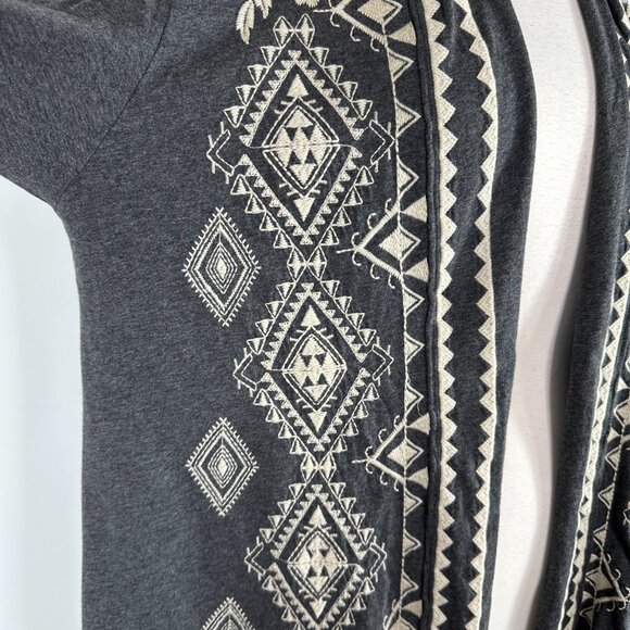 NWT Johnny Was Tulla Embroidered Duster Cardigan Long Gray White Open Size L - Picture 7 of 13